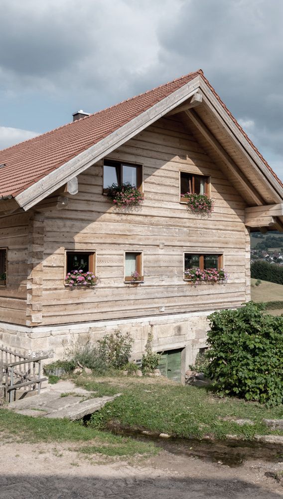 Ansicht Blockhaus besäumt Bad Brückenau