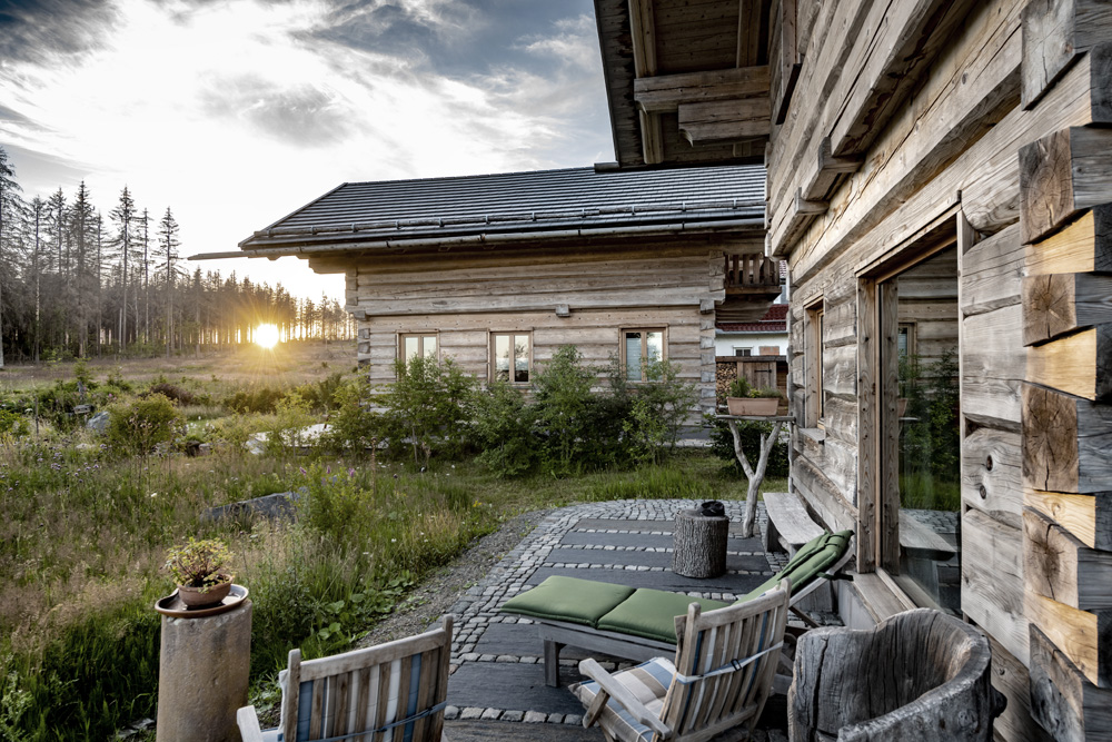 Terrasse Blockhaus im Harz