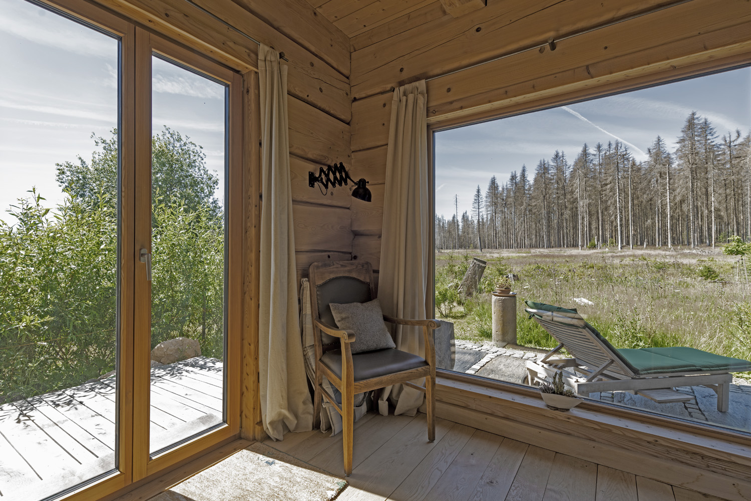 Innenraum Naturstammhaus im Harz